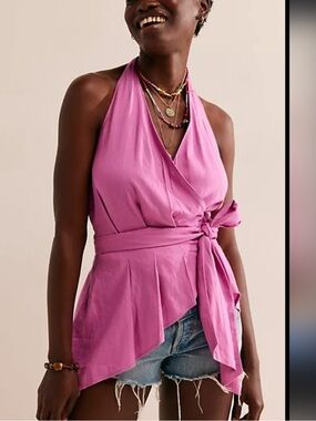 free people wrap halter top